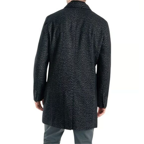 Michael Kors Pike Overcoat Men’s 44R Black Classic Fit Wool-Blend Long Coat NWT - Picture 2 of 11
